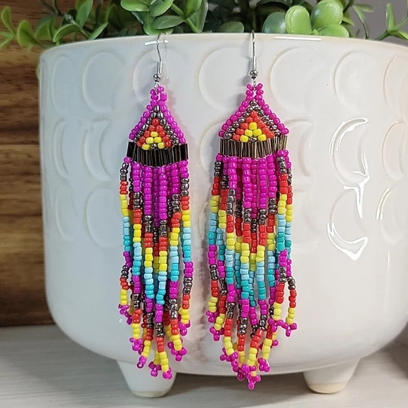 Y2K FESTIVAL TASSEL DROP EARRINGS - Picture 6 of 9